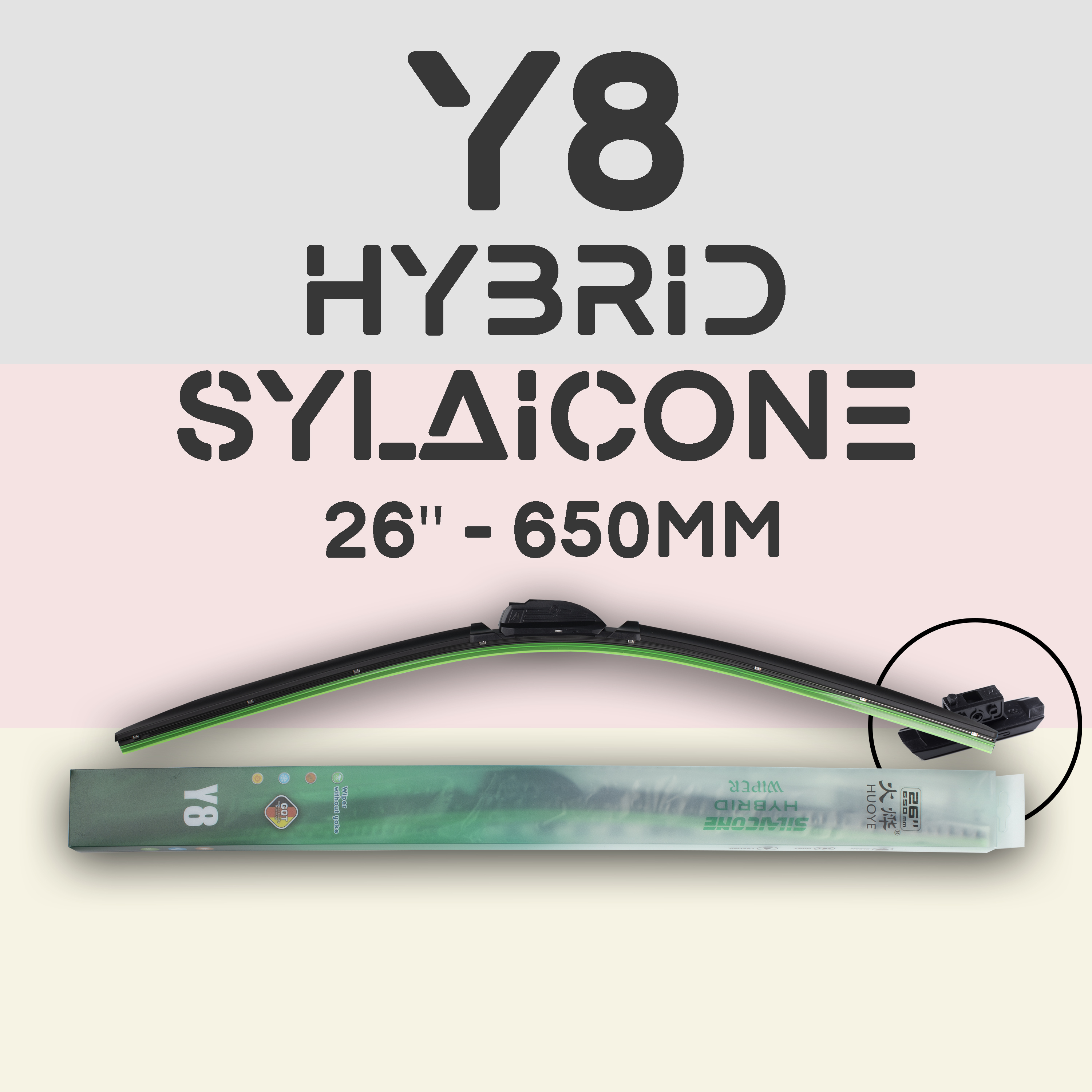 

Щетка стеклоочистителя - HUOYE Y8 - Гибридный силиконовый дворник - 26"/650 MBTL1.1, Y8