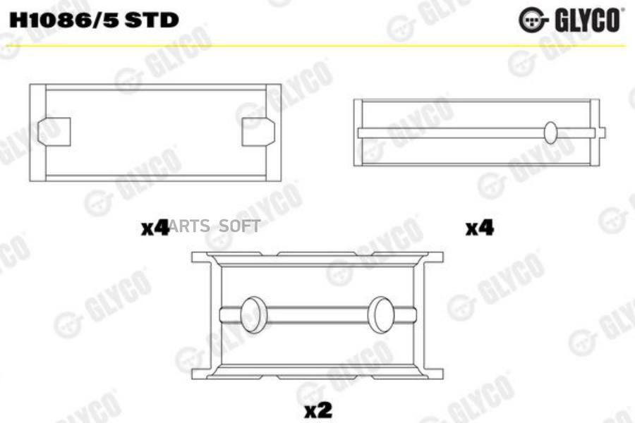 

вкладыши коренные GLYCO H10865STD