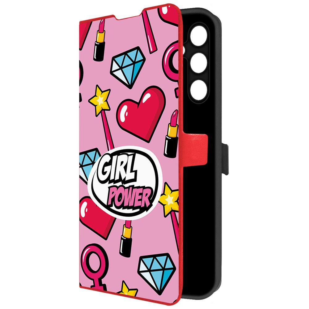 

Чехол-книжка Krutoff Eco Book для Samsung Galaxy A25 5G (A256) Girl Power (красный)