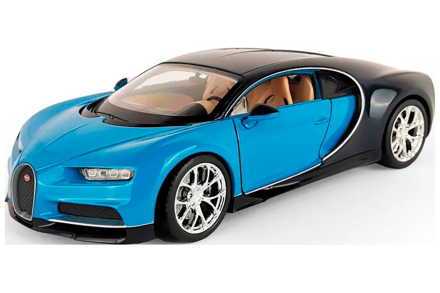 

Машинка коллекционная Welly 1:24 Bugatti Chiron, синяя, Синий