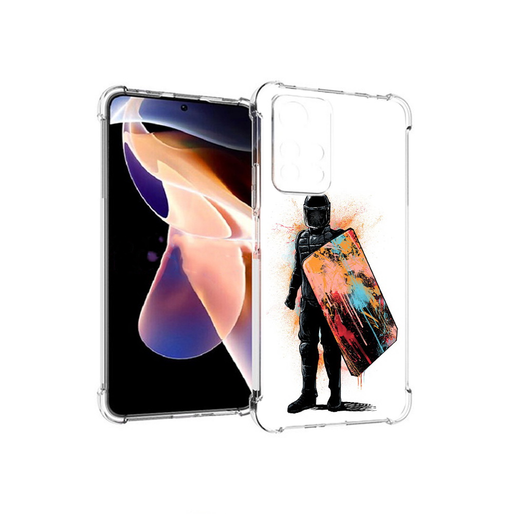 

Чехол MyPads Tocco для Xiaomi Redmi Note 11 Pro солдат с красочным щитом, Прозрачный, Tocco