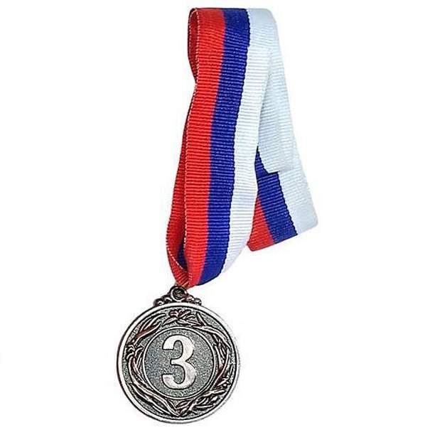 F18528 Медаль 3 место (d-4,5 см, лента триколор в комплекте)
