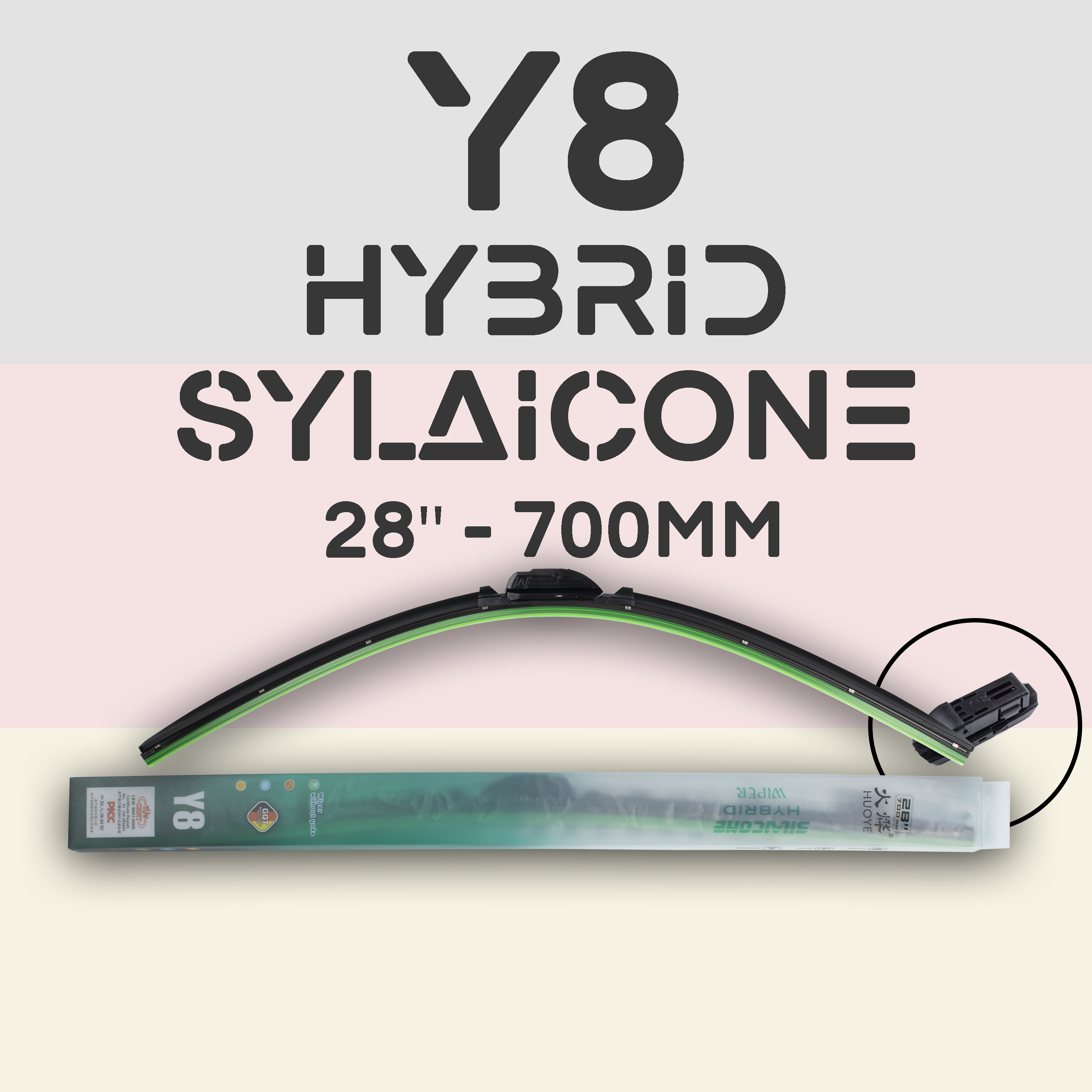 

Щетка стеклоочистителя - HUOYE Y8 - Гибридный силиконовый дворник - 28"/700 Special lockMG, Y8