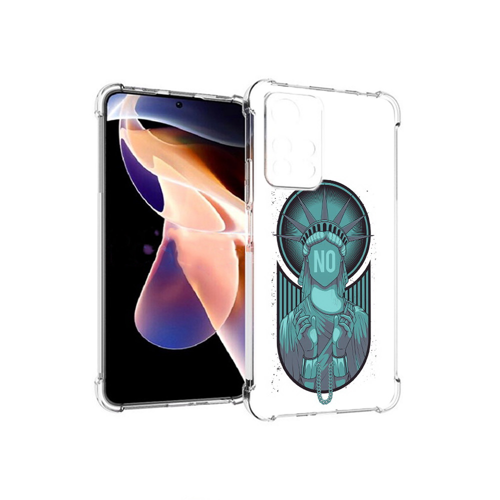 

Чехол MyPads Tocco для Xiaomi Redmi Note 11 Pro статуя свободы зеленый (PT224811.282.623), Прозрачный, Tocco