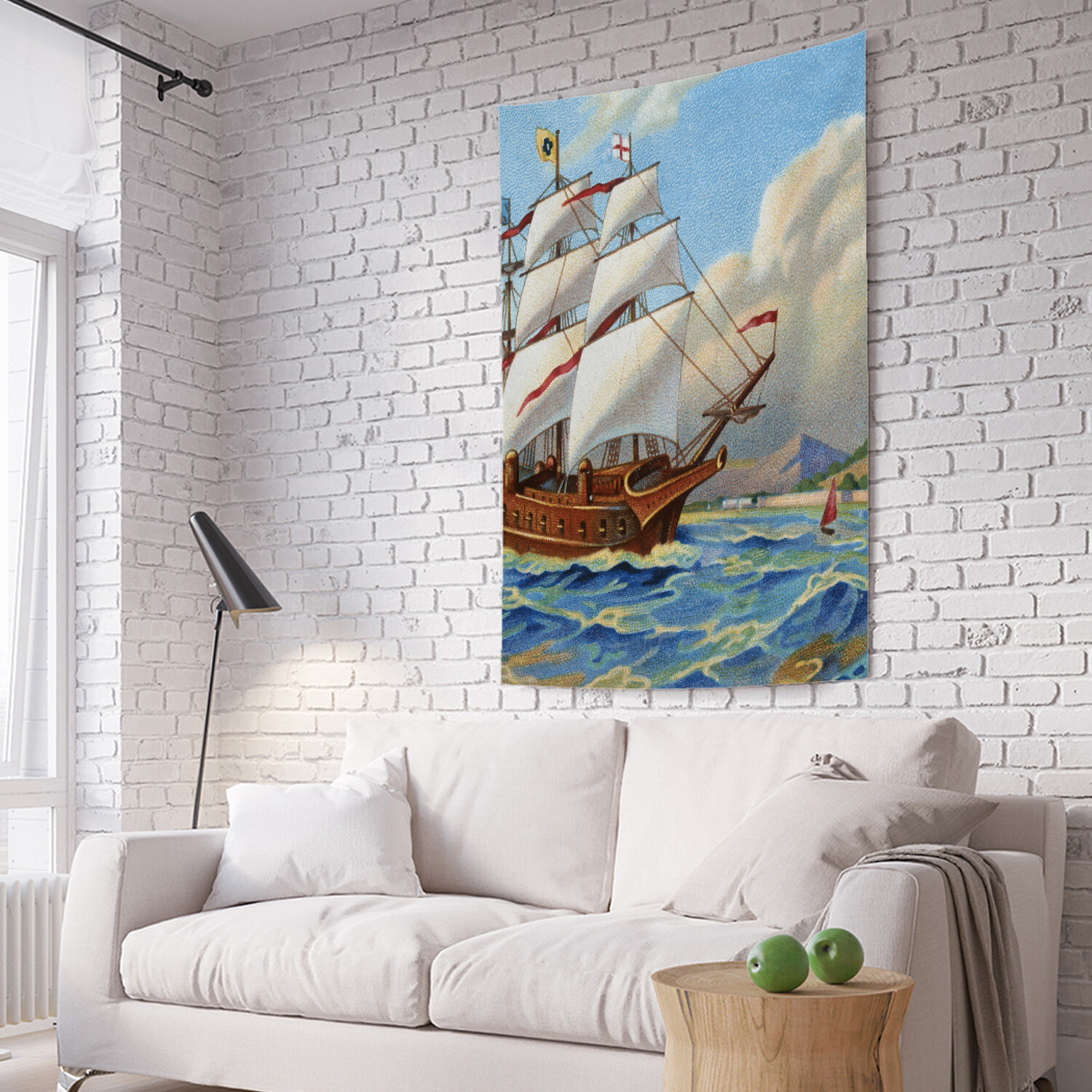 

Вертикальное фотопанно на стену JoyArty Прибытие парусника в порт 150x200 см, Прибытие парусника в порт