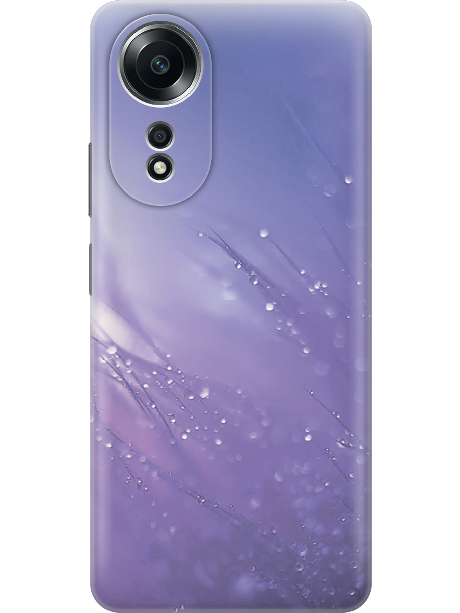 

Силиконовый чехол на Oppo A58 4G с принтом "Капли на синей траве", Прозрачный;белый;синий, 782630022