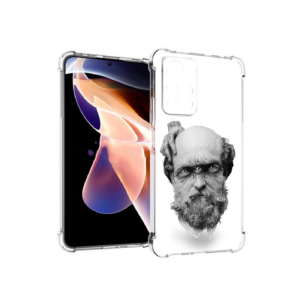 

Чехол MyPads Tocco для Xiaomi Redmi Note 11 Pro страшный бородатый мужчина абстракция, Прозрачный, Tocco