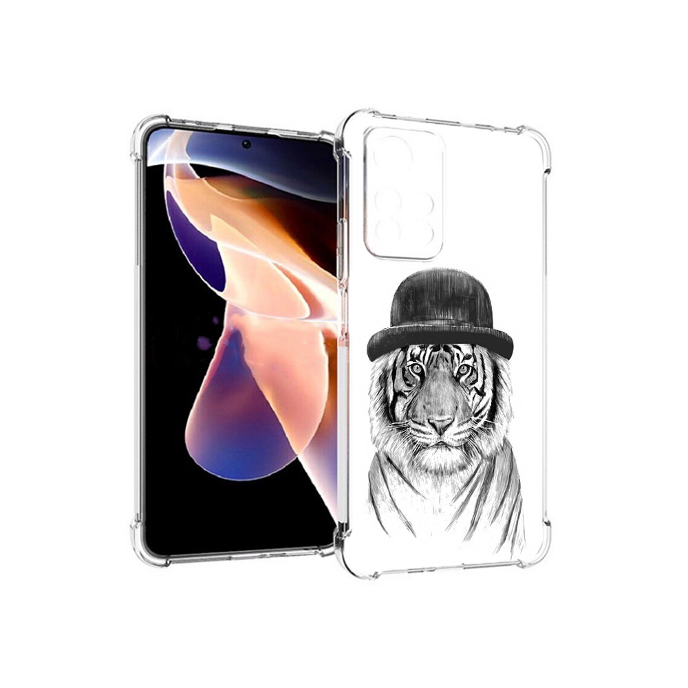 

Чехол MyPads Tocco для Xiaomi Redmi Note 11 Pro тигр британец (PT224811.282.641), Прозрачный, Tocco