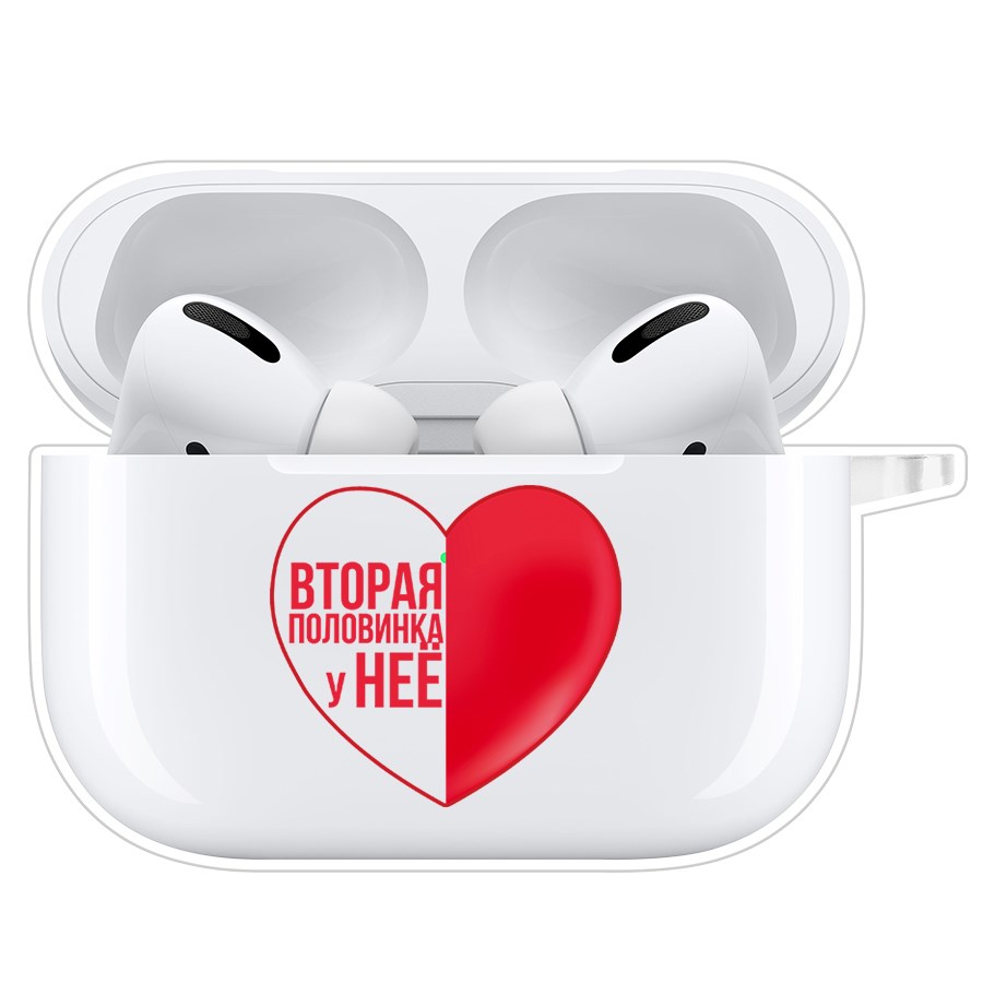 

Чехол Krutoff Clear Case для AirPods Pro 2 Половинка у неё, Прозрачный
