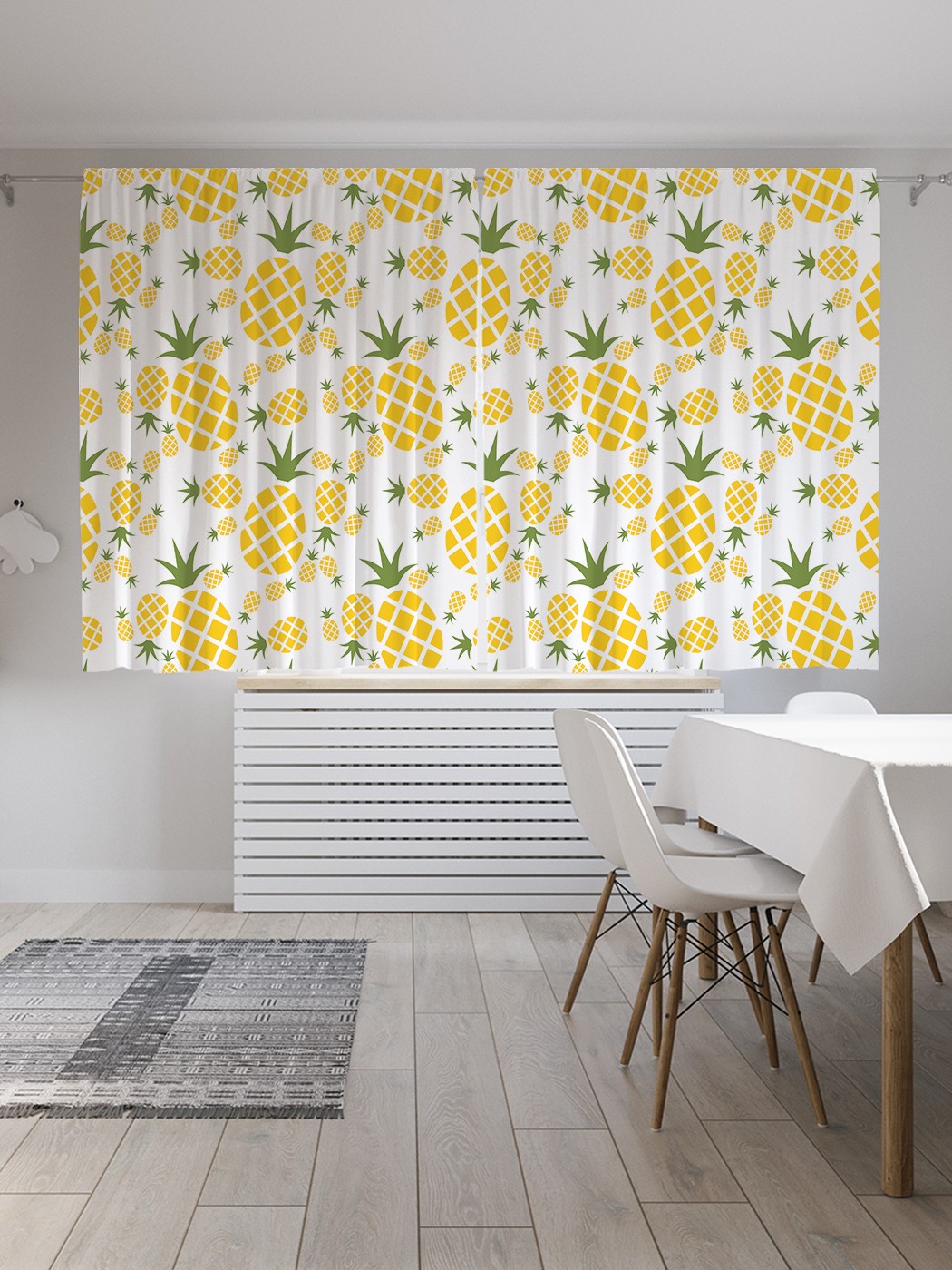 фото Классические шторы joyarty "клетчатые ананасы", серия oxford delux, 2 полотна 145x180 см