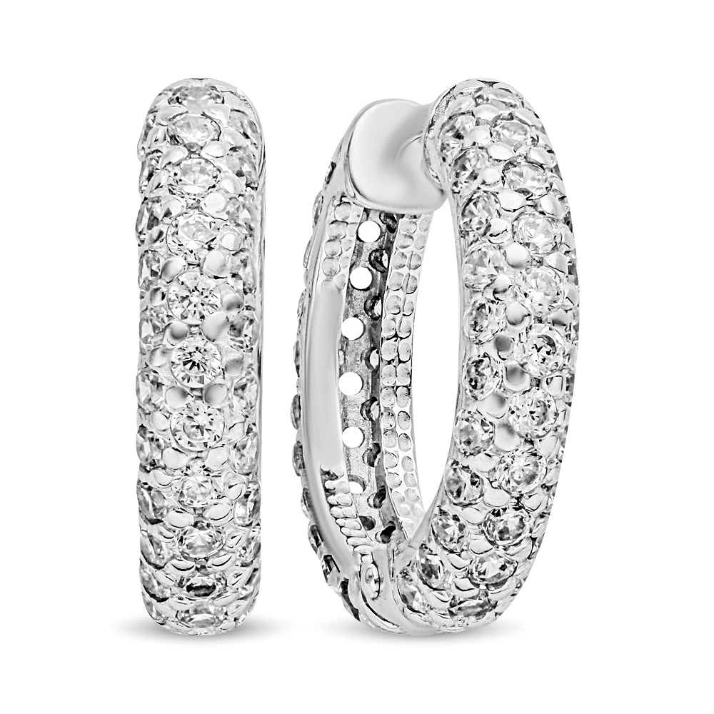 

Серьги конго из серебра 585Gold 702011160, фианит, 702011160