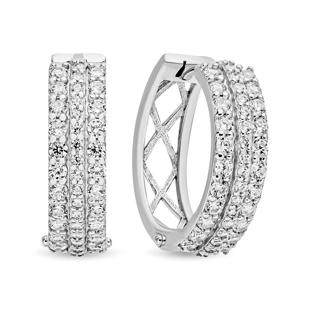 

Серьги конго из серебра 585Gold 702011162, фианит, 702011162