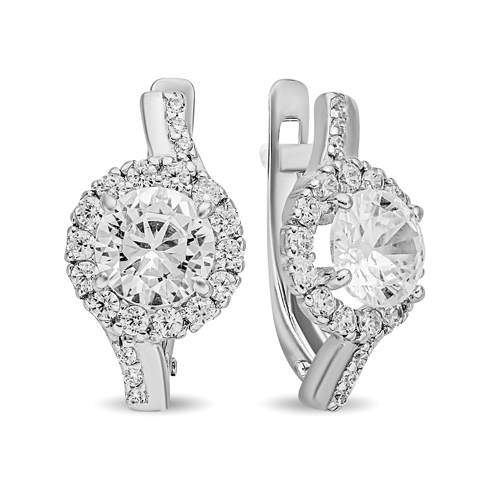 

Серьги из серебра 585Gold 702011132, фианит, 702011132