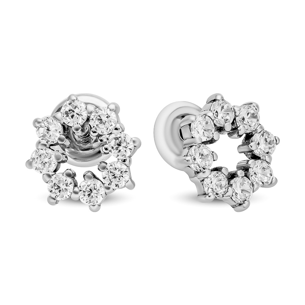 

Серьги пусеты из серебра 585Gold 702011168, фианит, 702011168