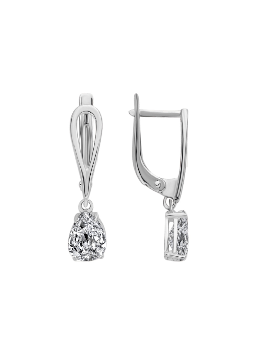 

Серьги подвески из серебра 585Gold 702011114, фианит, 702011114