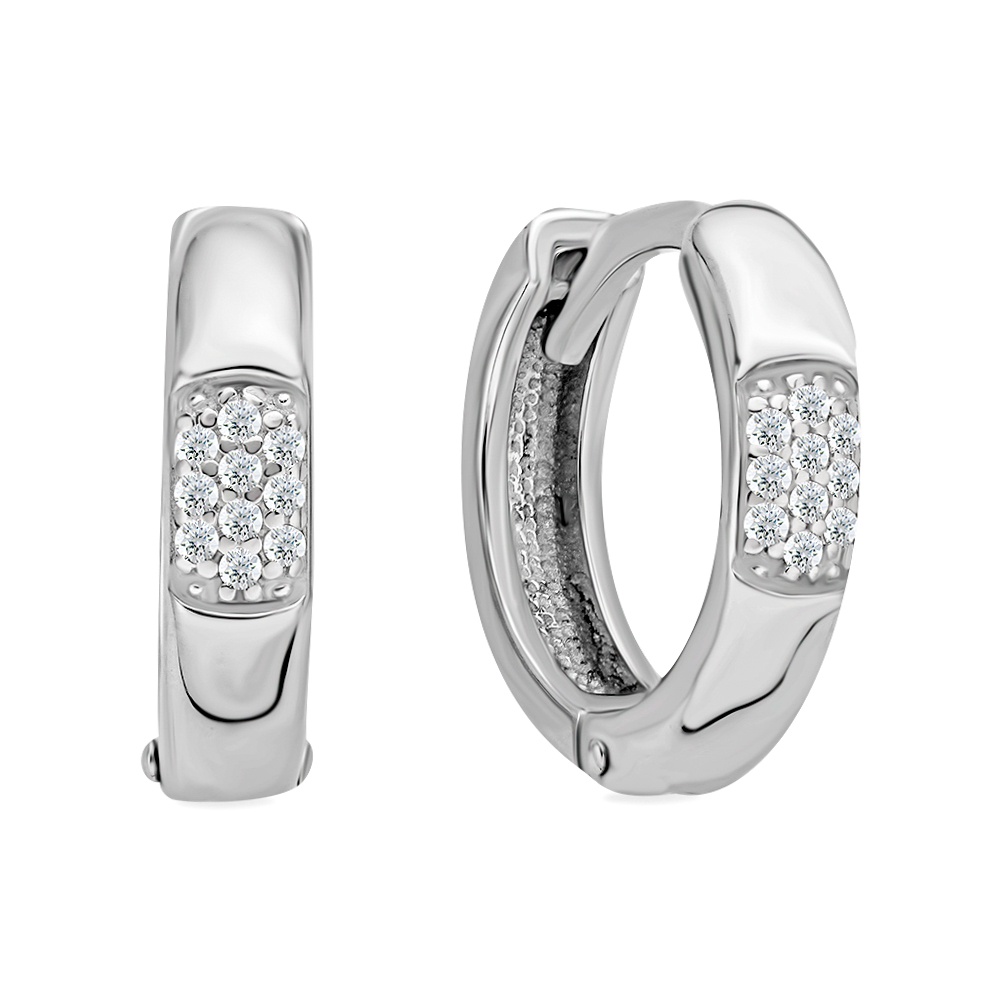 

Серьги конго из серебра 585Gold 702011180, фианит, 702011180