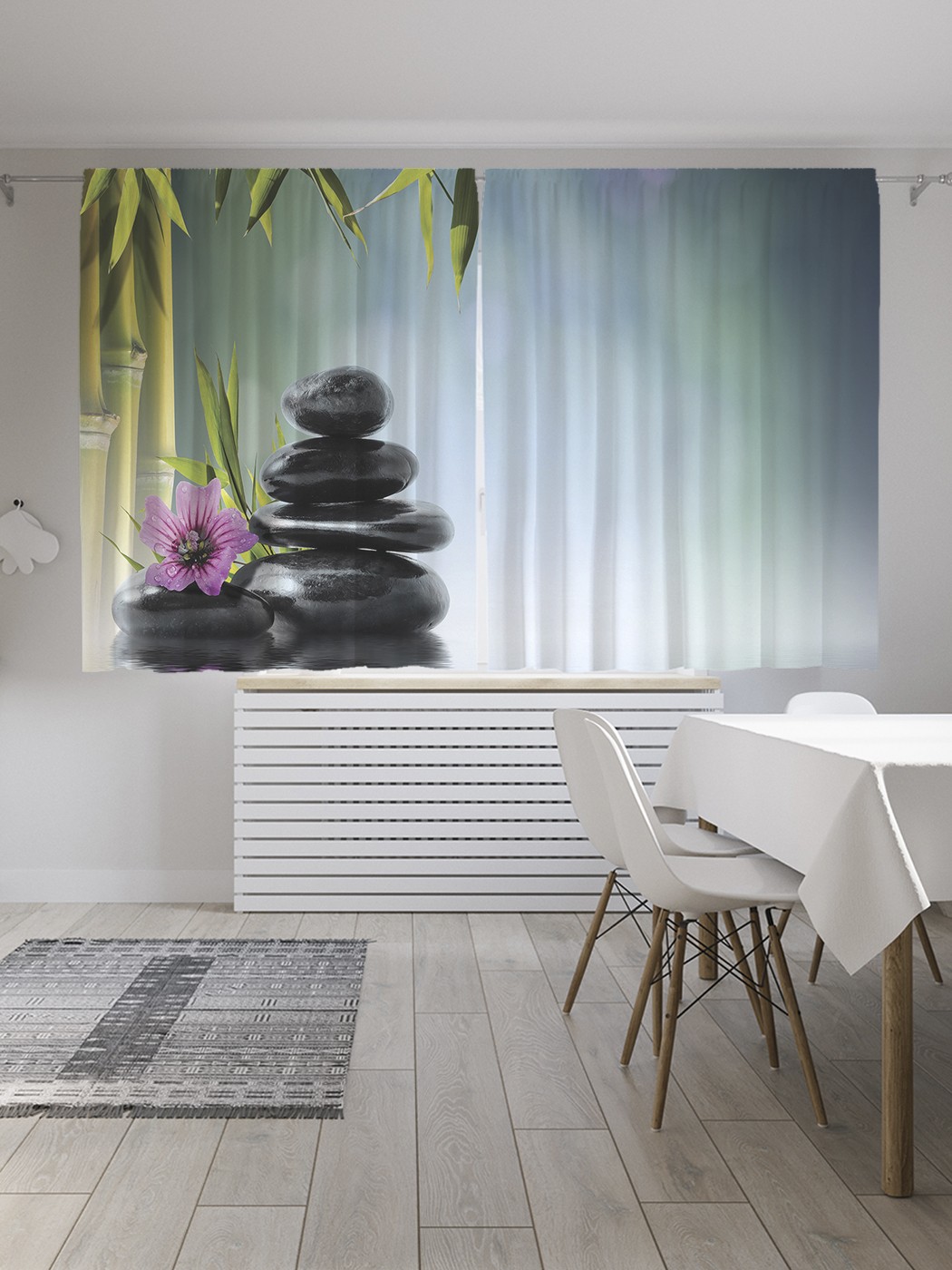 

Классические шторы JoyArty "Камни и цветок", серия Oxford DeLux, 2 полотна 145x180 см, Камни и цветок