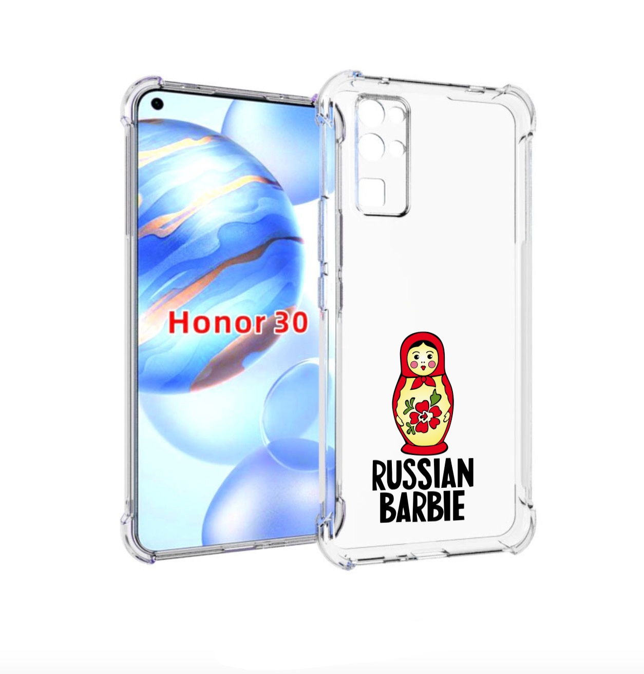 

Чехол бампер MyPads матрешка для Honor 30 (BMH-AN10) противоударный, Прозрачный, Tocco