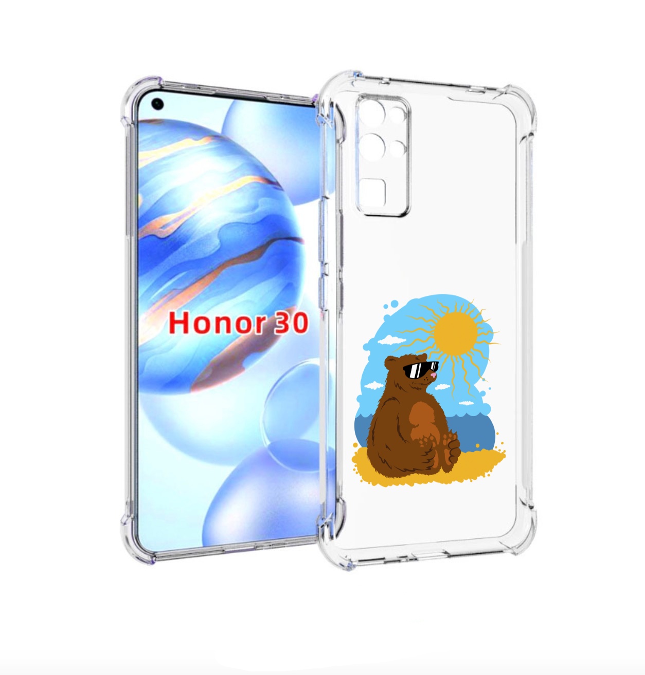 

Чехол бампер MyPads медведь на чиле для Honor 30 (BMH-AN10) прот, Прозрачный, Tocco