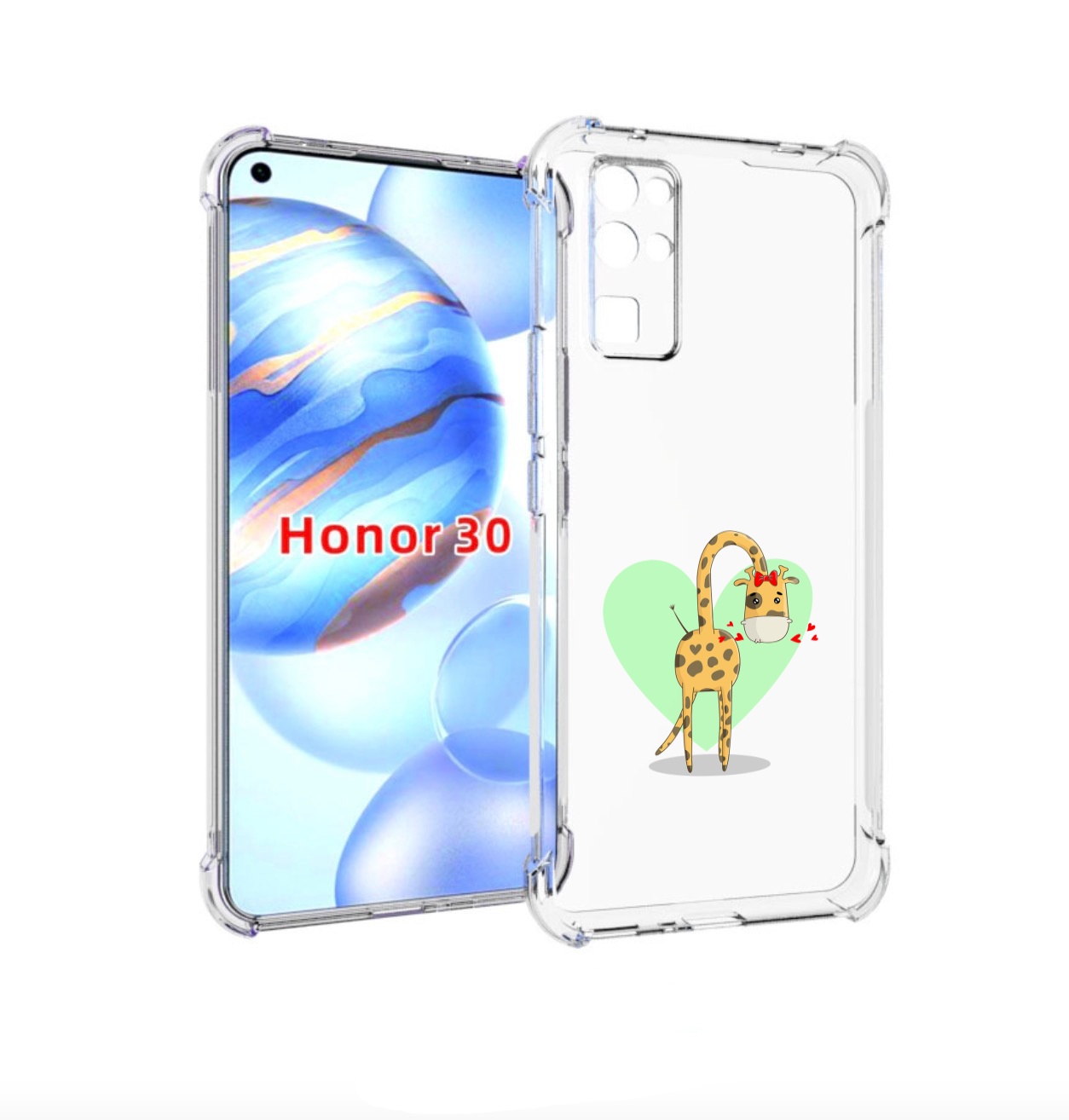 

Чехол бампер MyPads Влюбленный жираф 14 февраля для Honor 30 (BM, Прозрачный, Tocco