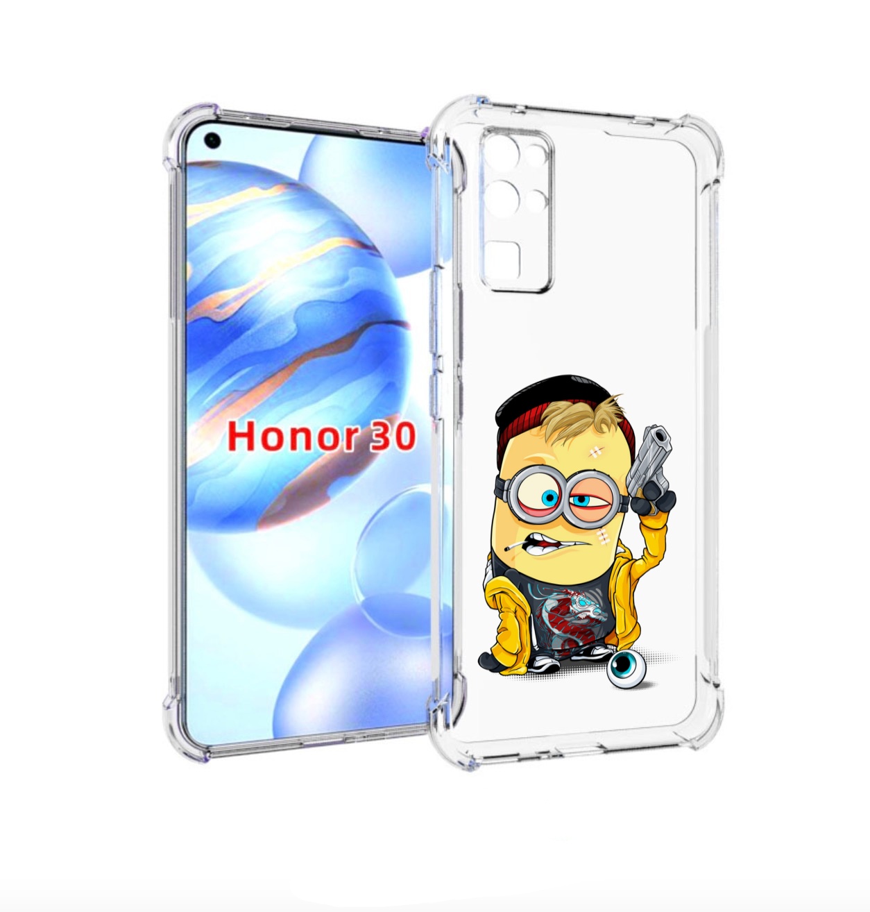 

Чехол бампер MyPads миньон бандит для Honor 30 (BMH-AN10) против, Прозрачный, Tocco