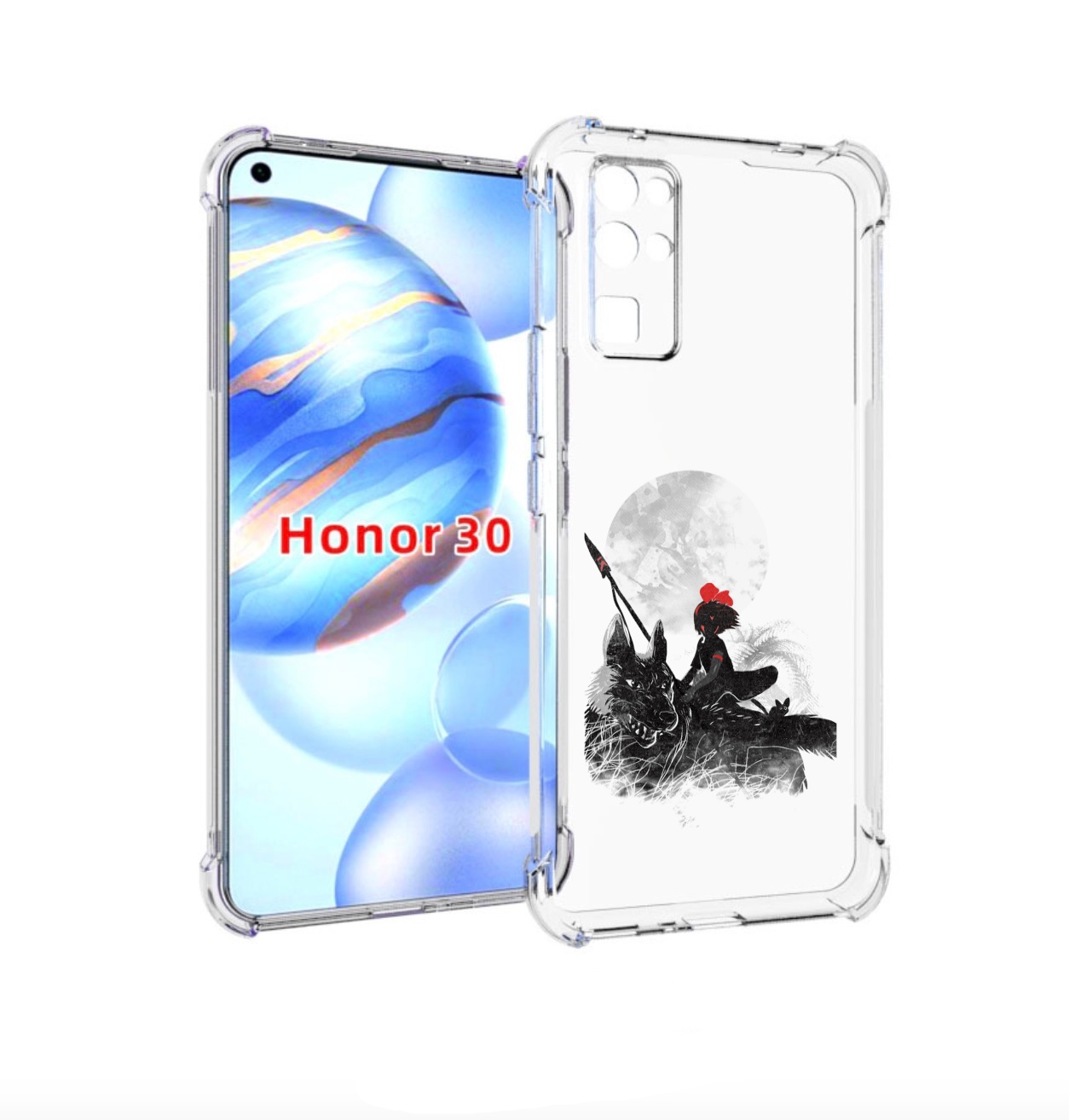 Чехол бампер MyPads мононоке для Honor 30 (BMH-AN10) противоударный