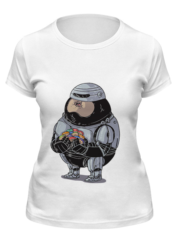 

Футболка женская Printio Fat robocop белая M, Белый, Fat robocop