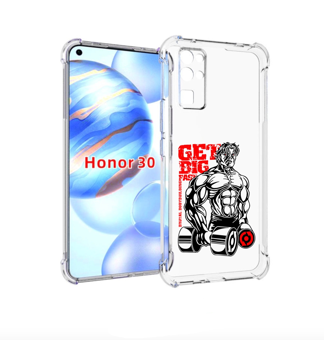 

Чехол бампер MyPads накаченное тело для Honor 30 (BMH-AN10) прот, Прозрачный, Tocco