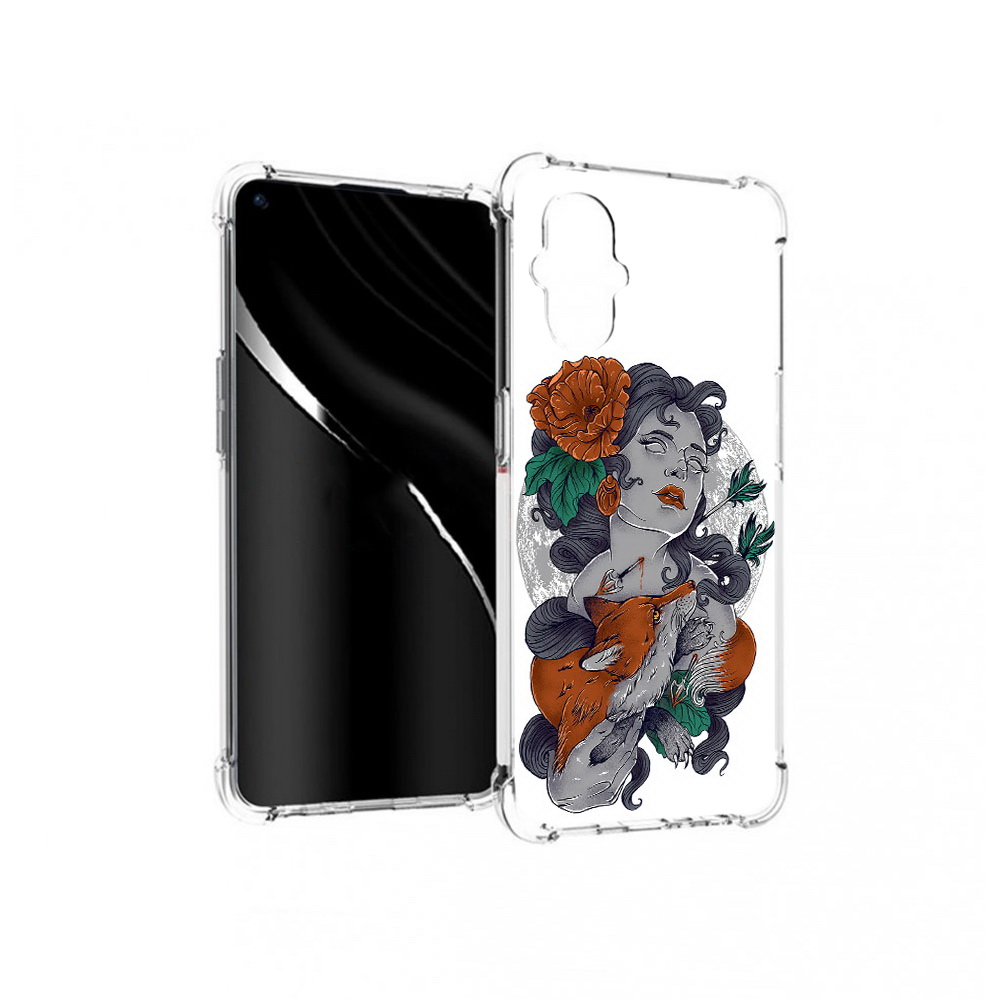 

Чехол MyPads Tocco для OnePlus Nord N20 5G темная девушка с лисой (PT227047.135.639), Прозрачный, Tocco
