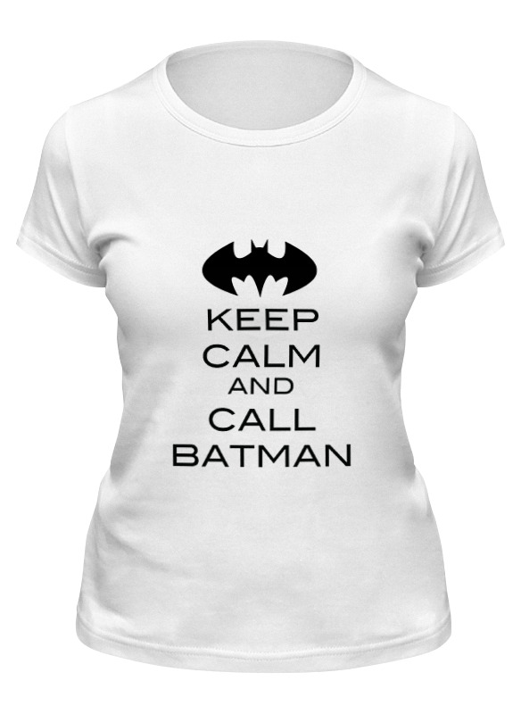 

Футболка женская Printio Keep calm and call batman белая M, Белый, Keep calm and call batman