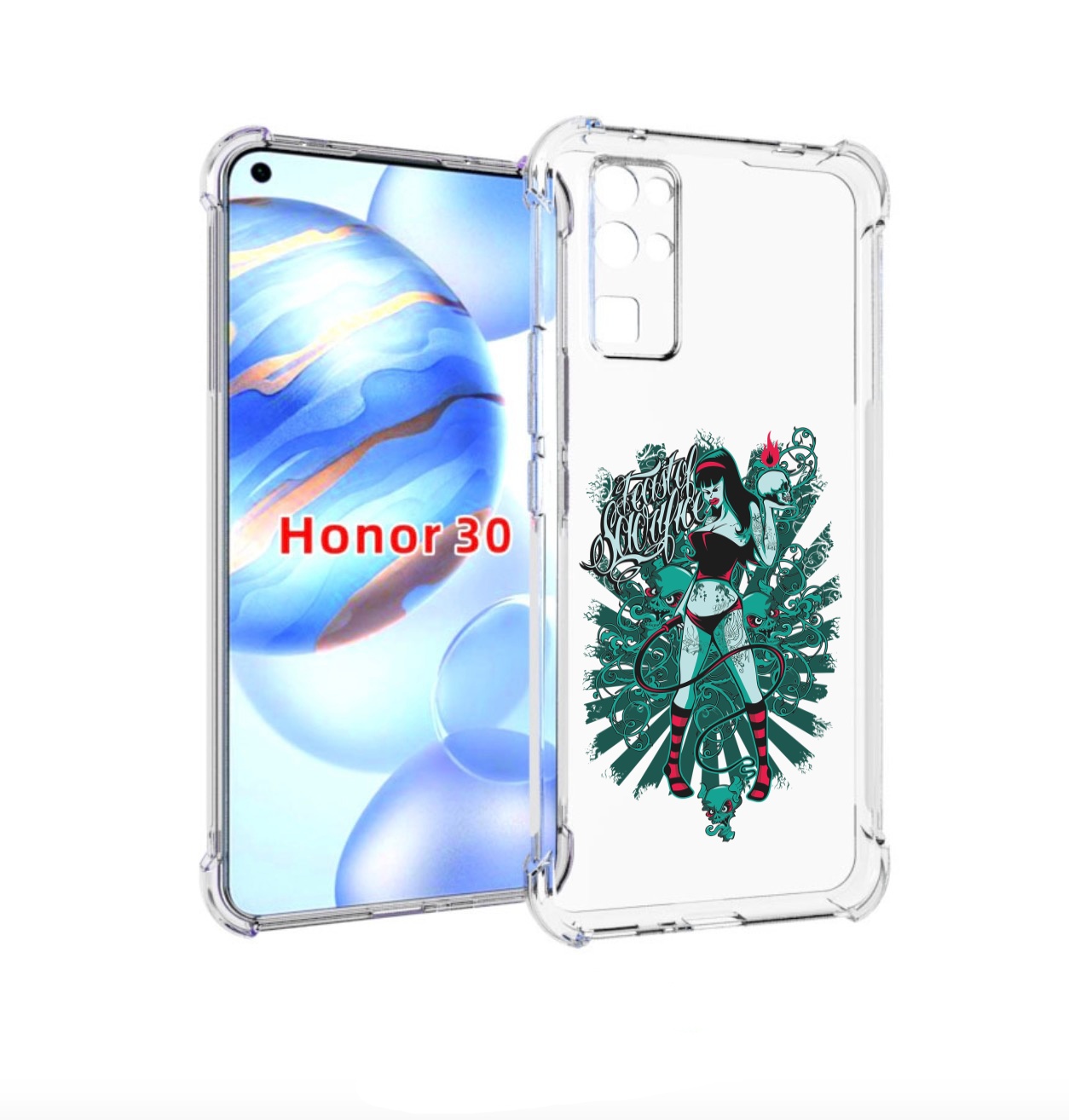 

Чехол бампер MyPads нарисованная девушка в татуировках для Honor, Прозрачный, Tocco