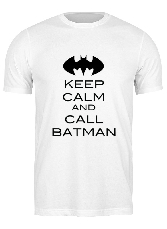 

Футболка мужская Printio Keep calm and call batman белая M, Белый, Keep calm and call batman