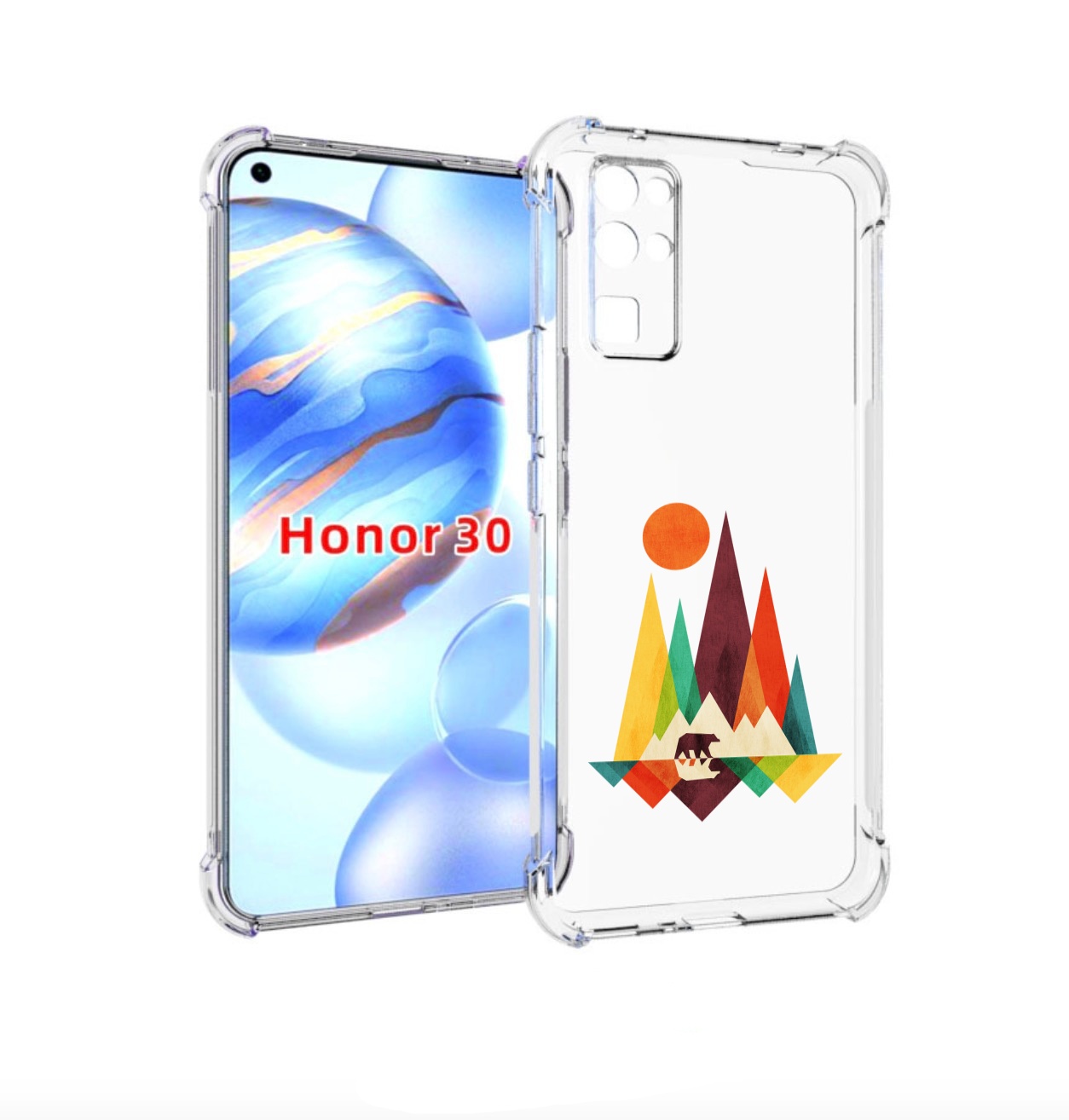 

Чехол бампер MyPads нарисованные горы с медведем для Honor 30 (B, Прозрачный, Tocco