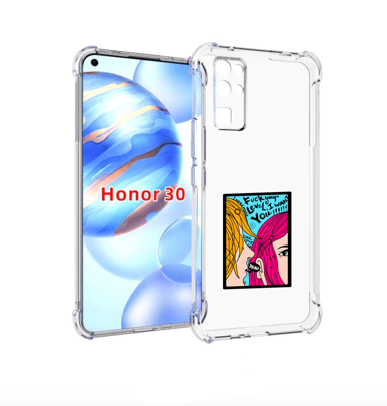 

Чехол бампер MyPads Выпьем для Honor 30 (BMH-AN10) противоударный, Прозрачный, Tocco