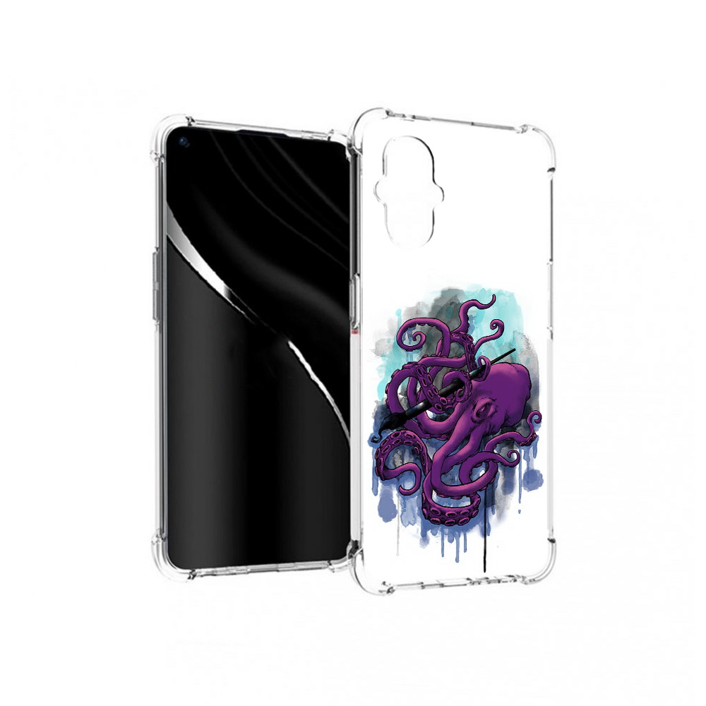 

Чехол MyPads Tocco для OnePlus Nord N20 5G фиолетовый осьминог (PT227047.135.658), Прозрачный, Tocco