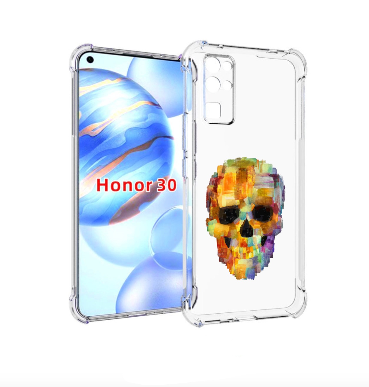 

Чехол бампер MyPads нарисованный череп для Honor 30 (BMH-AN10) п, Прозрачный, Tocco