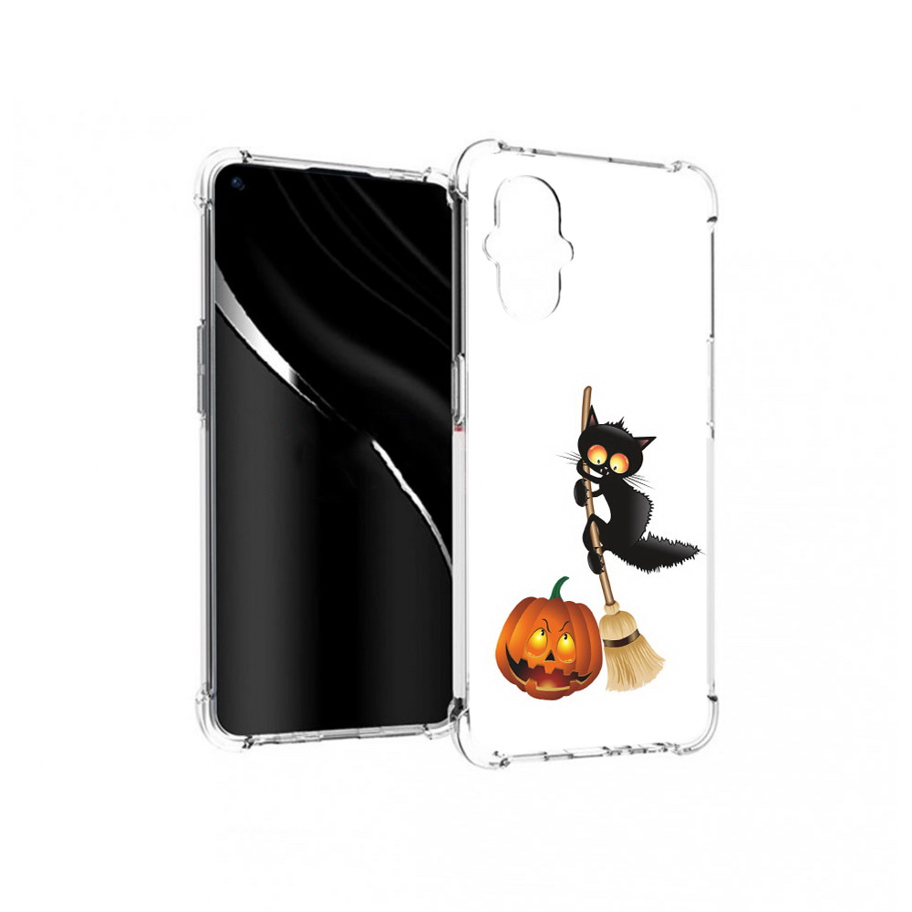 

Чехол MyPads Tocco для OnePlus Nord N20 5G хэлуинский котик (PT227047.135.667), Прозрачный, Tocco