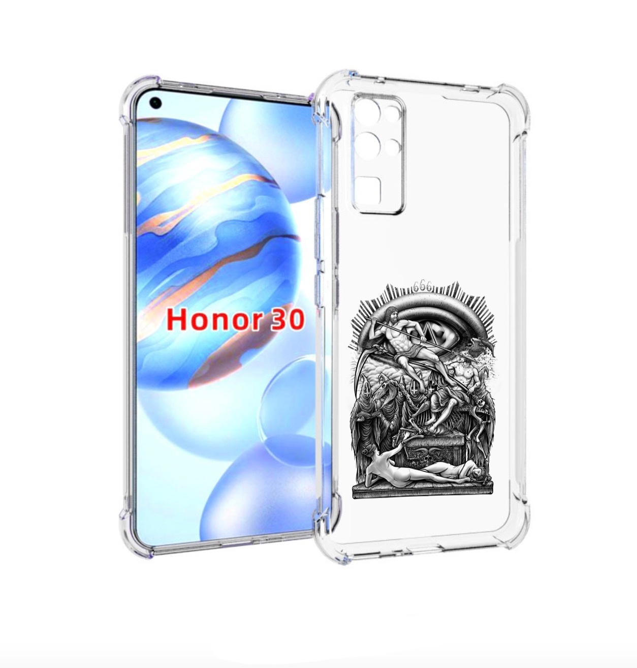 

Чехол бампер MyPads оракул черно белый для Honor 30 (BMH-AN10) п, Прозрачный, Tocco