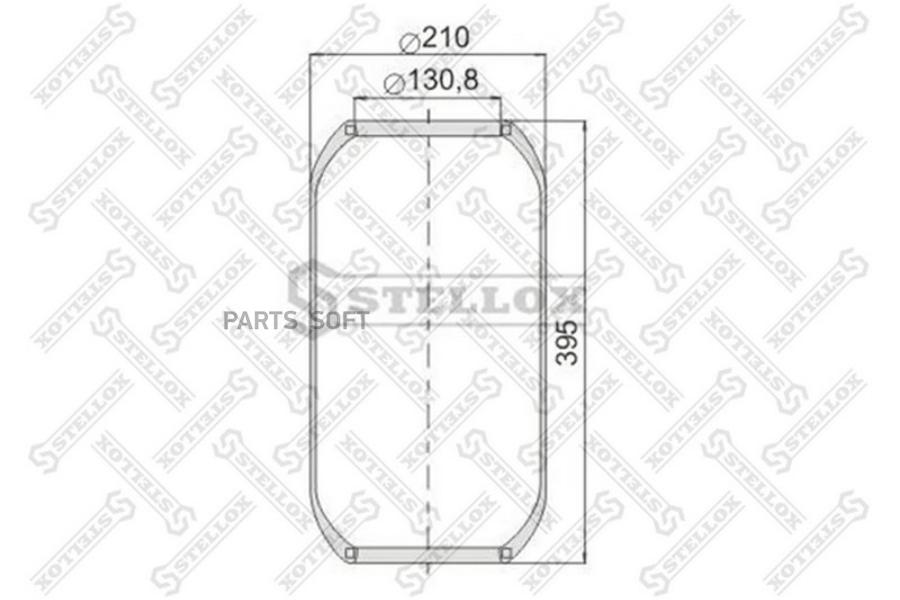 

STELLOX 9006440SX 90-06440-SX_пневмоподушка цил 395-210-130.8 130.8 Omn BPW Fruehauf Koge