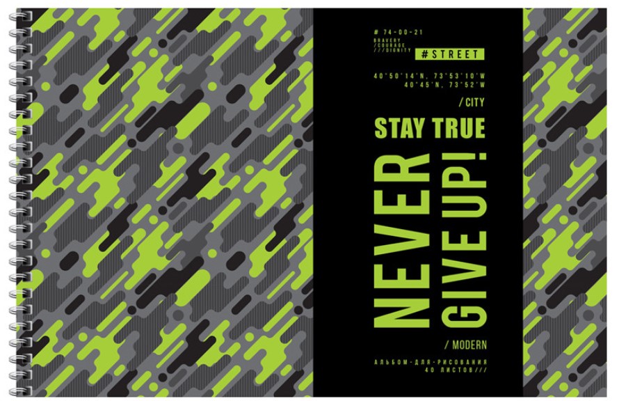 

Альбом для рисования ArtSpace Стиль Never give up А4 40 листов