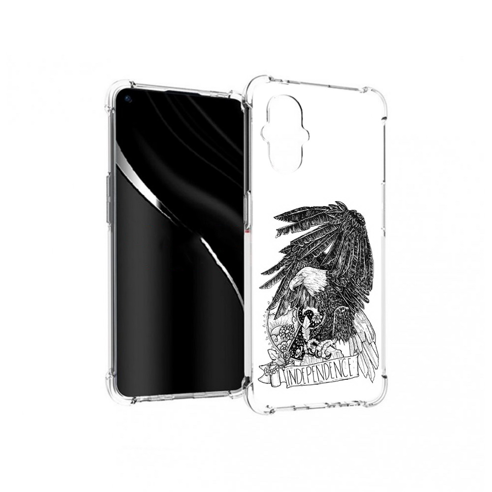 

Чехол MyPads Tocco для OnePlus Nord N20 5G черно белый сокол (PT227047.135.688), Прозрачный, Tocco