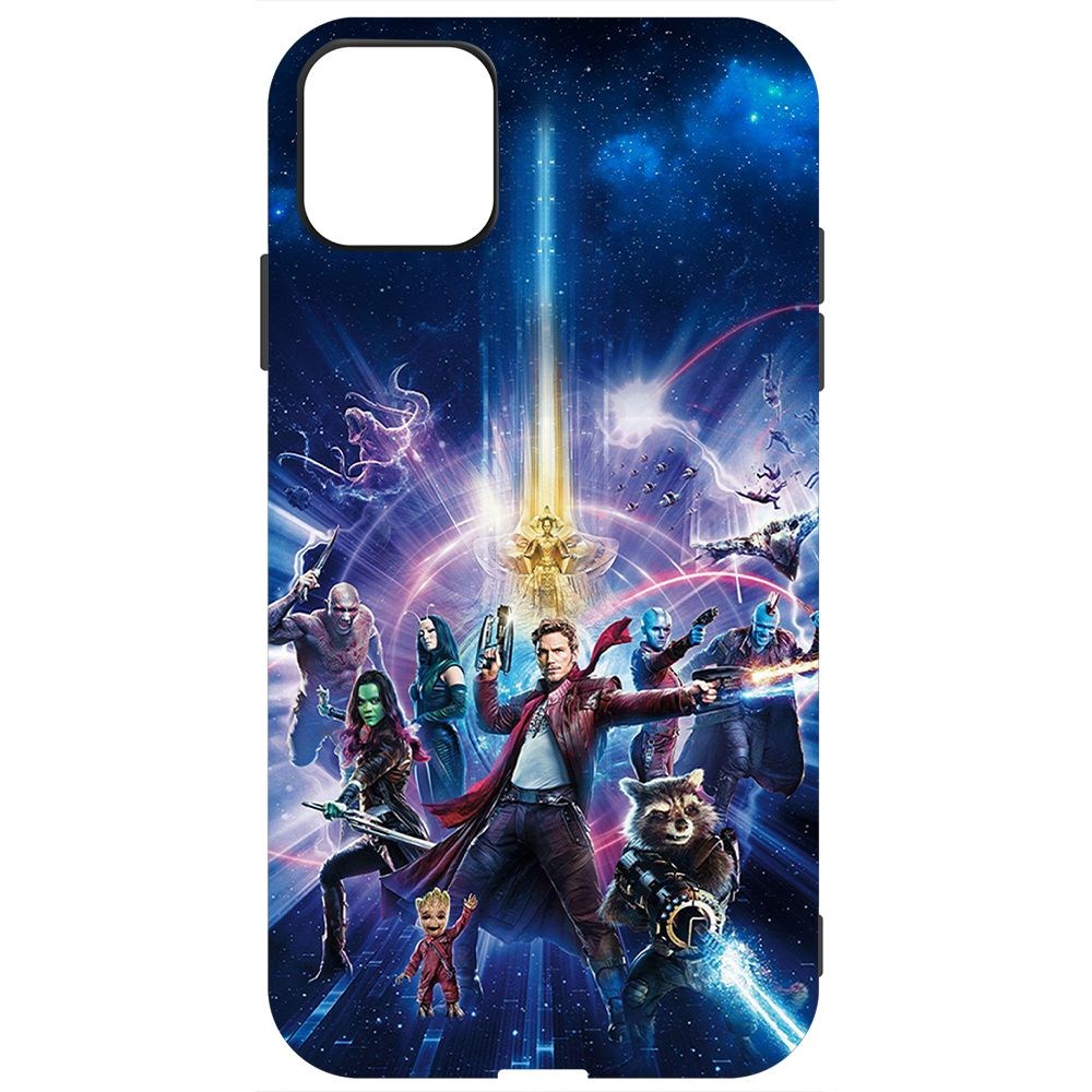 

Чехол-накладка Krutoff Soft Case Стражи Галактики. Все вместе для iPhone 11 черный