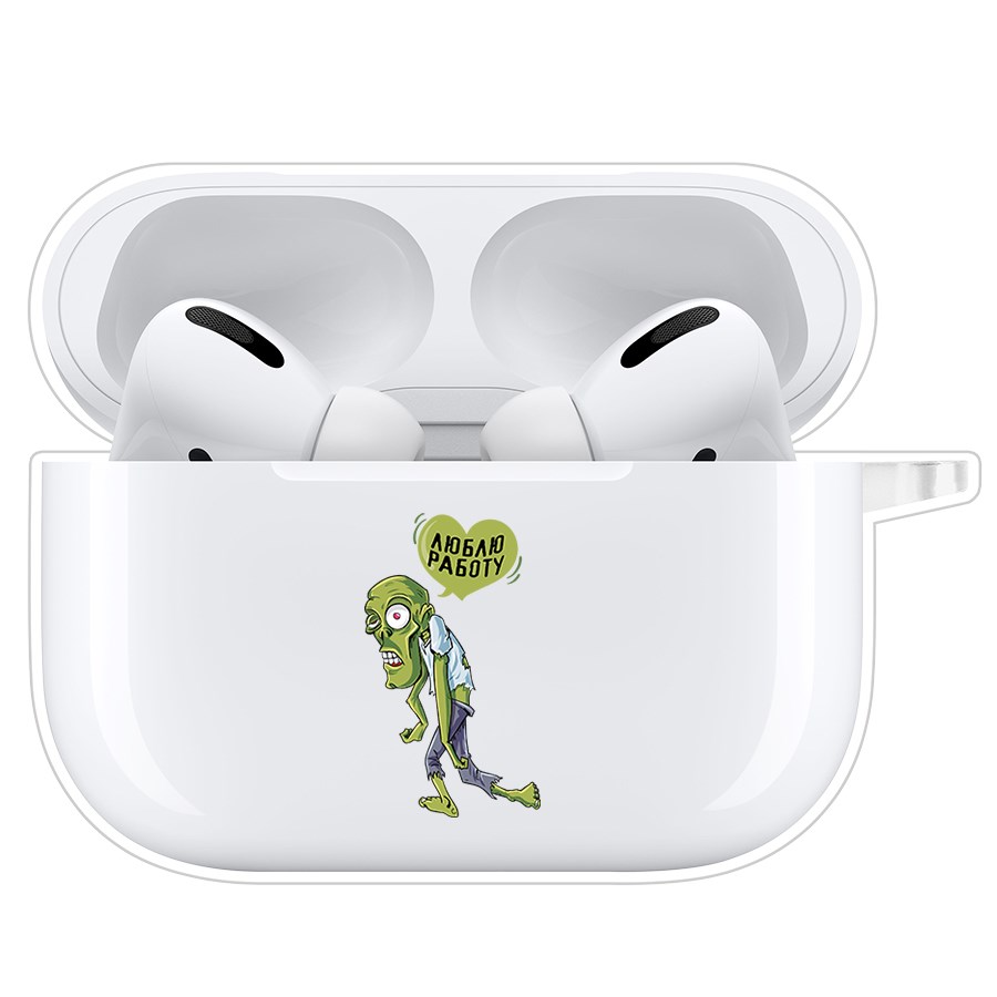 

Чехол Krutoff Clear Case для AirPods Pro 2 Люблю Работу, Прозрачный