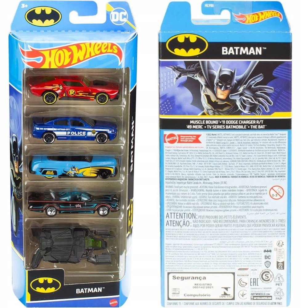 Машинка Hot Wheels Batman - набор из 5 машинок, 1806-HLY68 машинка hot wheels action 5 шт 1806 htv45