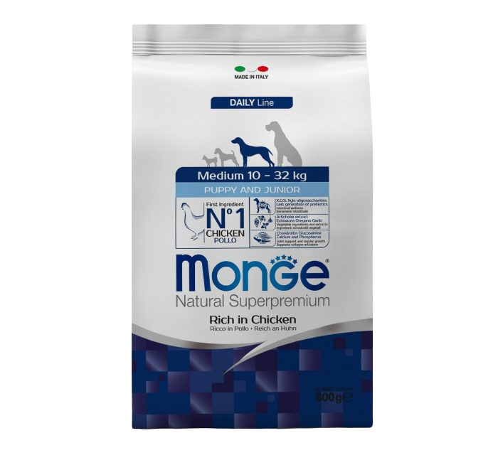 

Сухой корм для собак Monge Daily line Puppy с курицей, 2шт по 0,8кг