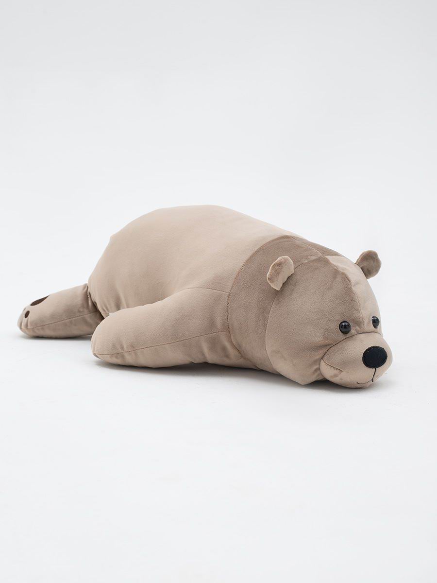 Мягкая игрушка Fixsitoysi Медведь лежачий серый 60 см