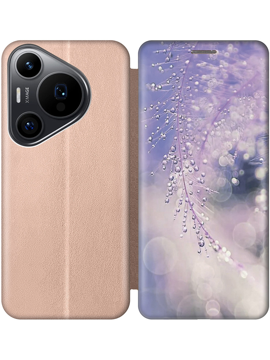 

Чехол-книжка на Huawei Pura 70 Pro / 70 Pro+ с принтом "Ветка в капельках" золотой, 782625223