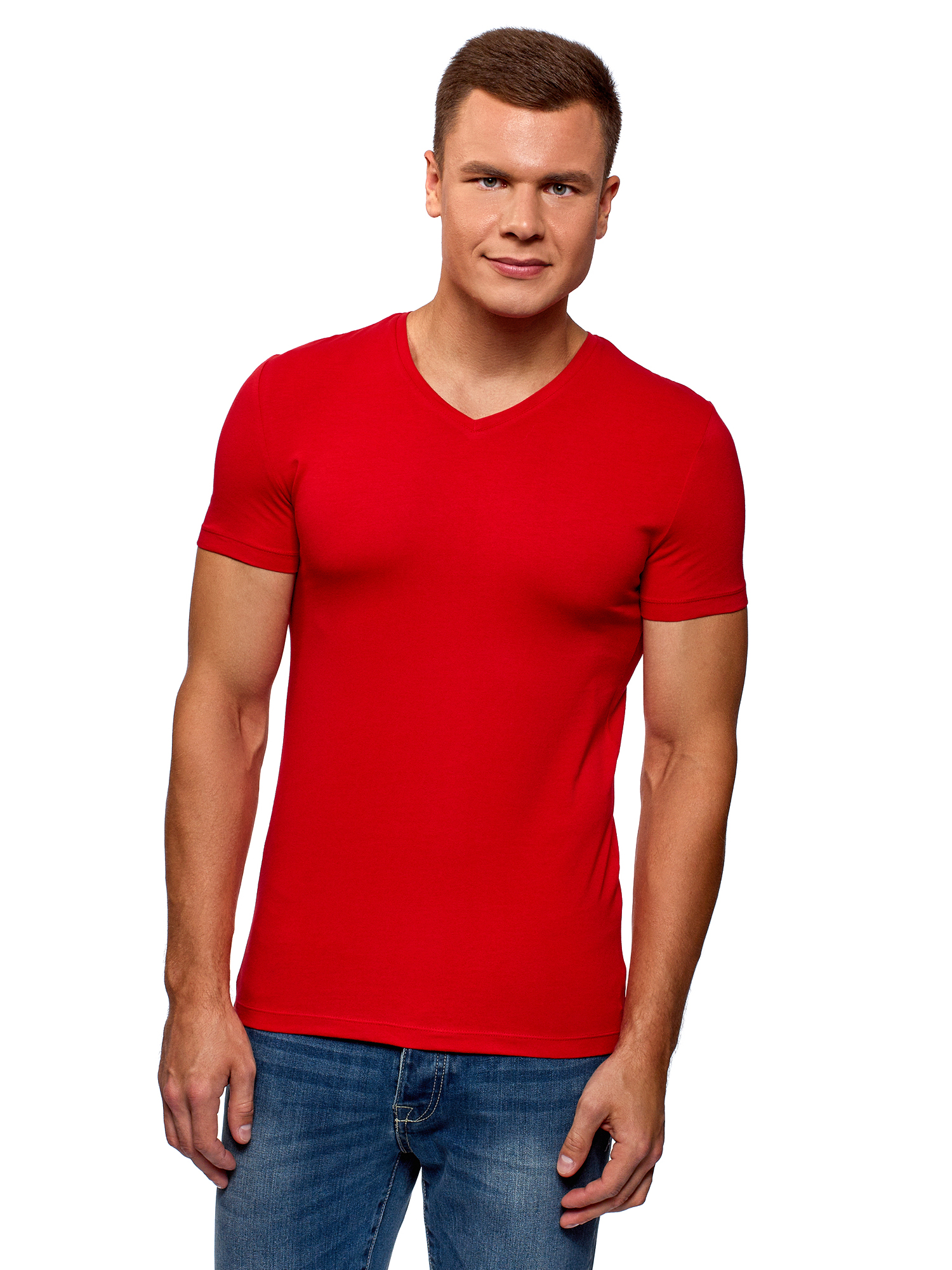 

Футболка мужская oodji 5B612002M красная 2XL, Красный, 5B612002M