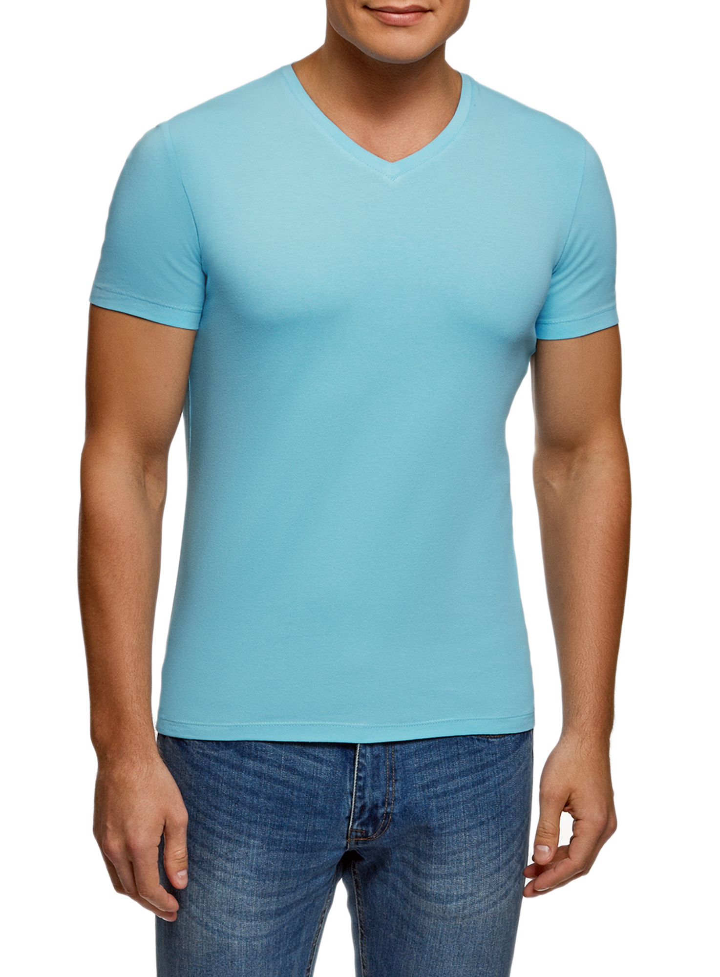 Футболка мужская oodji 5B612002M синяя 2XL
