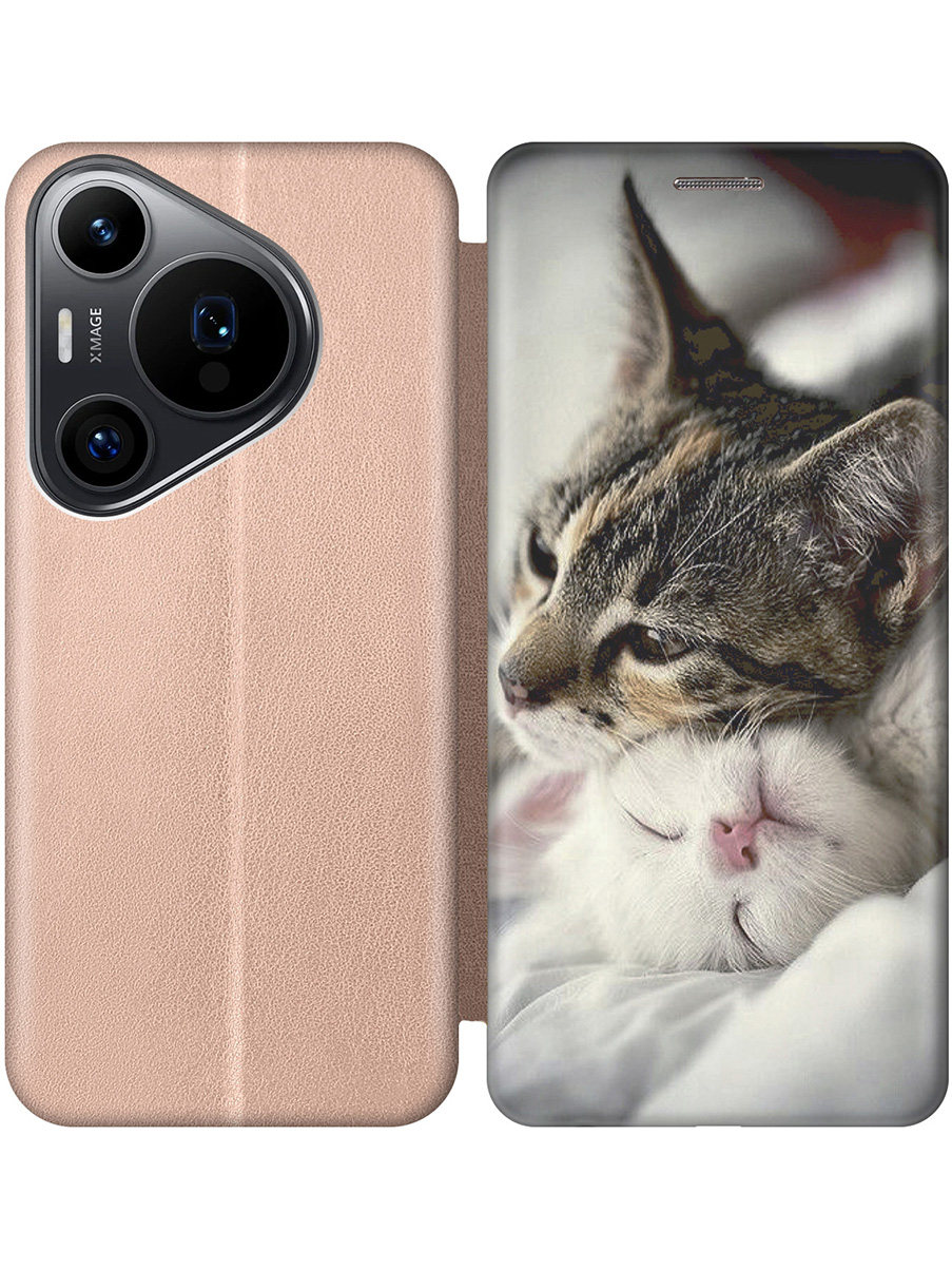 

Чехол-книжка на Huawei Pura 70 Pro / 70 Pro+ с принтом "Милые котики" золотой, Золотистый;бежевый;белый;коричневый, 782625211